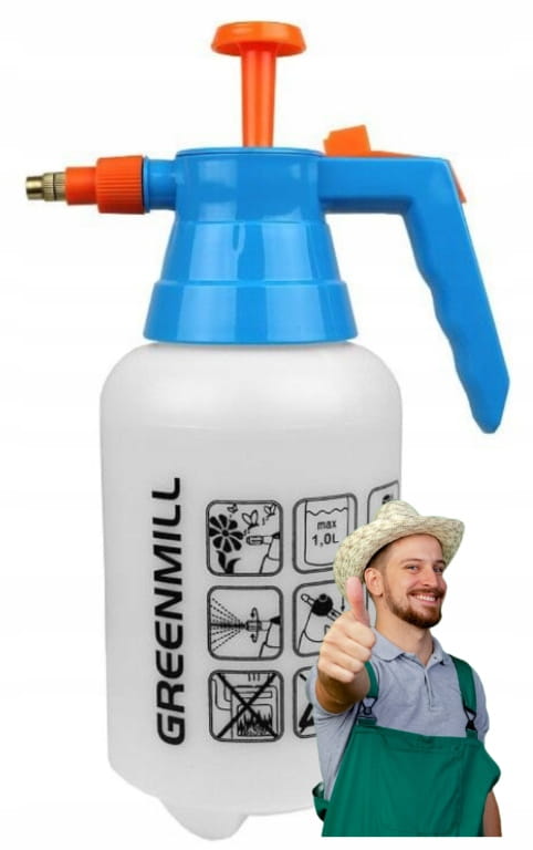 Garden compression sprayer with brass nozzle 1l