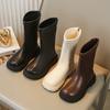 Girls' Boots Winter New Girl Mid Top Boot Versatile Plush Children's Boots Fashion Girls' Long Top Boot Anti Slip Girls' Shoes