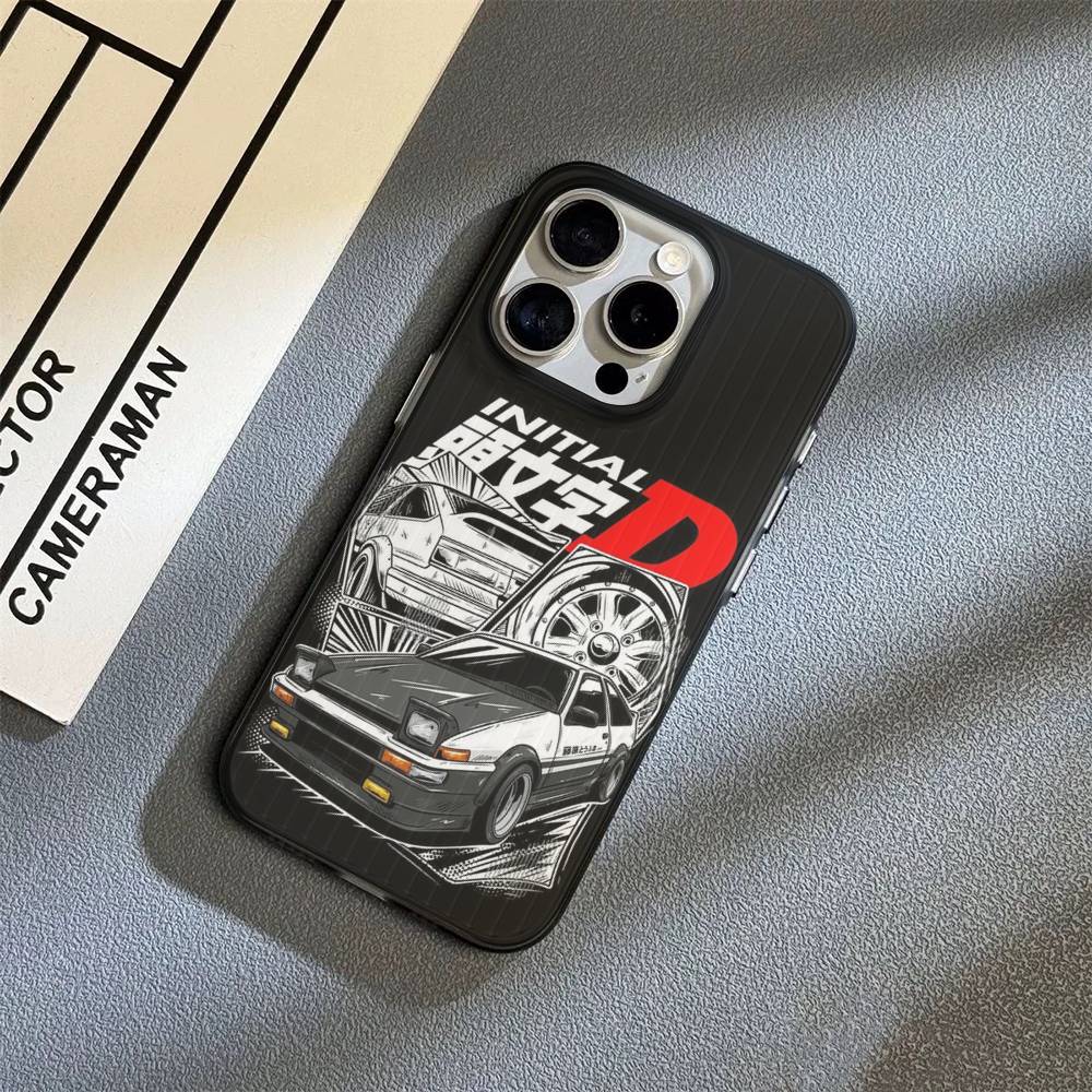 Racing Anime Initial D For IPhone 16 15 11 12 13 14 17 Pro Max PLUS Pro Soft Corrugated Silicone Back Phone Case