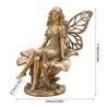 Resin Flower Fairy Statue Sitting On Flower For Spring Summer Outdoor Garden Decoration Yard Lawn Ornament