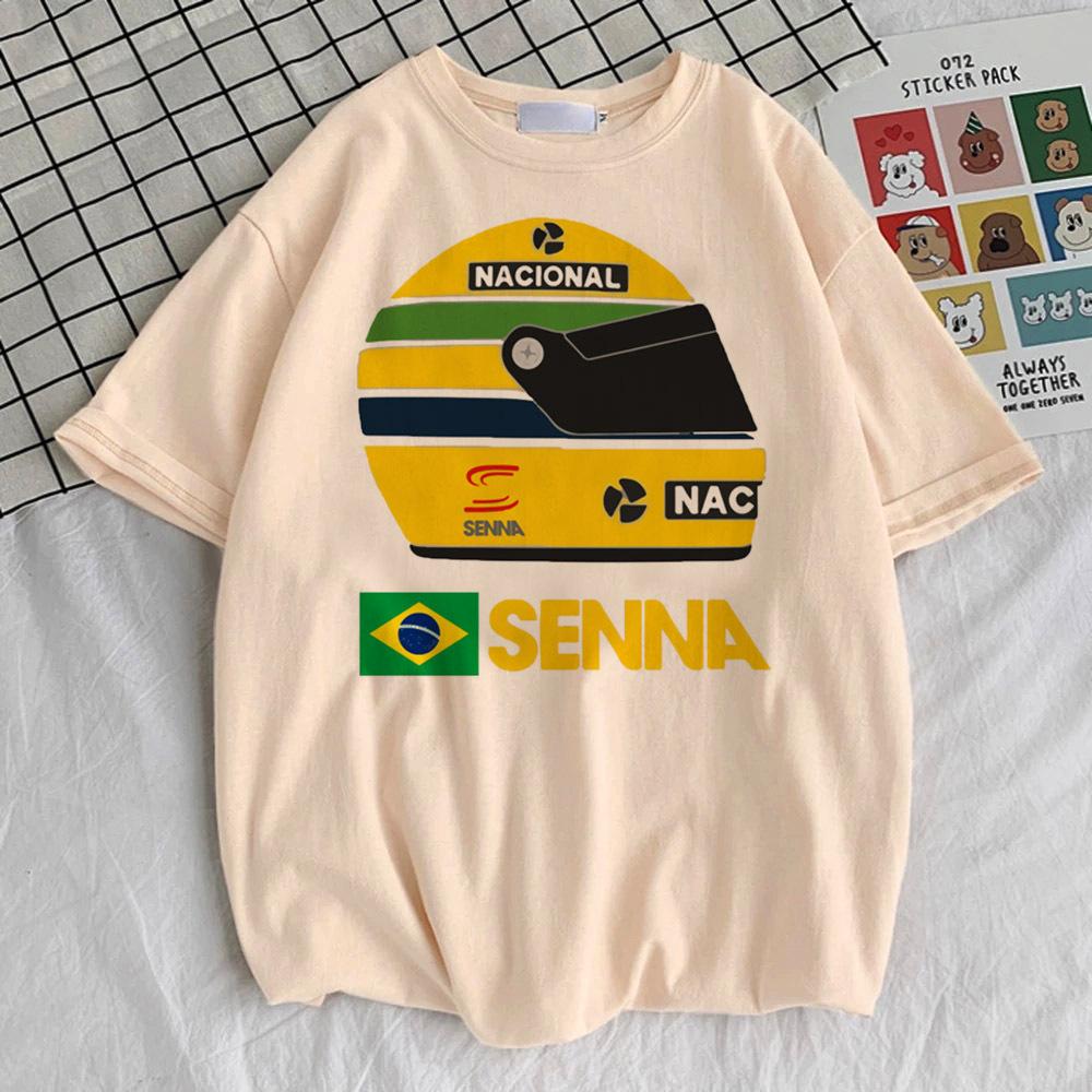 

Ayrton Senna tshirt girl Vintage Women Psychedelic 2000s Classic Y2k shirt hip hop anime Comfortable harajuku S