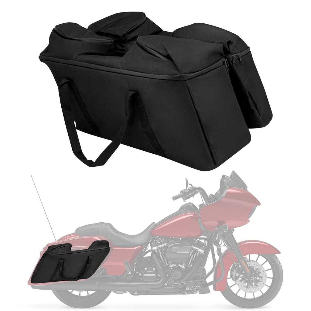 HCmotorku Motorcycle Side Large Capacity Side Box Luggage Small Item for Harley Electra Road Road Street Black Bag, Bag, Liner, Storage, Touring,