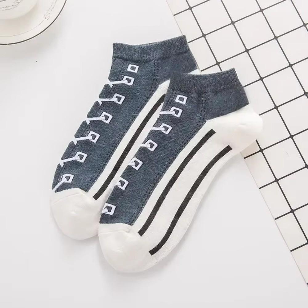 Breathable Canvas Shoe Sock Low-top Sports Boat Socks New Shoes Pattern Cotton Socks