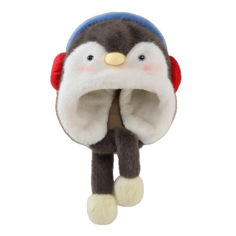 Children's hats, autumn and winter warm, thickened ear protectors, plush scarves, integrated hats, windproof ear protectors for boys and girls, tide