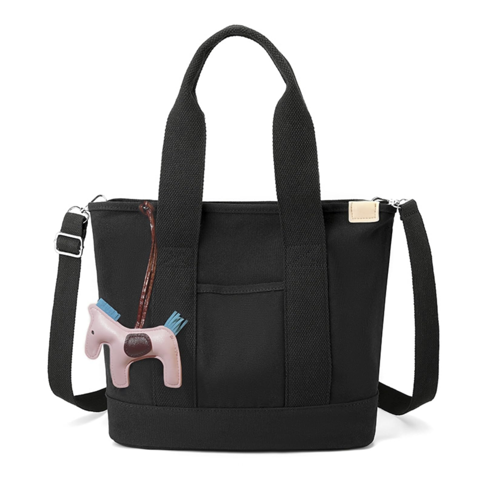 

KSYN Холщовая сумка-тоут большая формата A4 с плечевым ремнем, идеально подходит для и включает сумку Pony Black KO-KO, Вместимость, Размер, Дизайн 2-в-1, В комплекте, Унисекс,