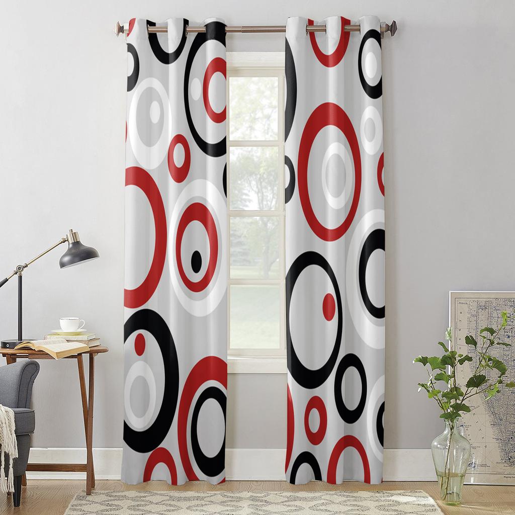 Circle Abstract Geometry Window Curtain Living Room Luxury Valance Curtain for Bedroom Home Kitchen Decor Curtain