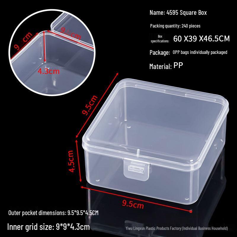 Rectangular Transparent PP Plastic Storage Box for Stationery, Cards, Hardware, Jewelry, and Fishing Gear