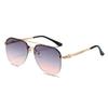 New Half Frame Double Beam Sunglasses for Men Women Luxury Driving Sun Glasses UV Protection