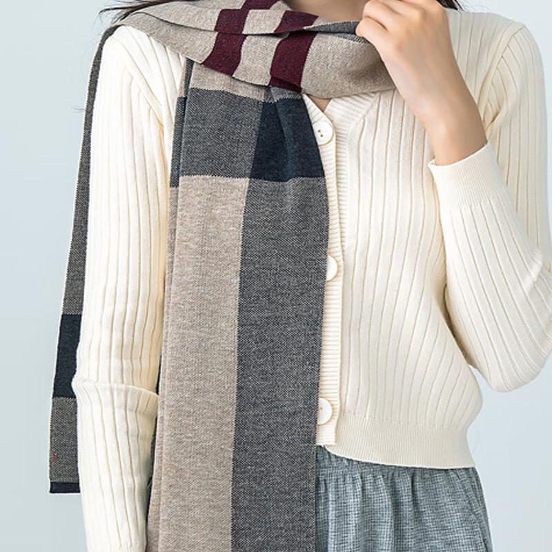 Hengyuanxiang Men's Autumn/Winter Wool Blend Plaid Scarf
