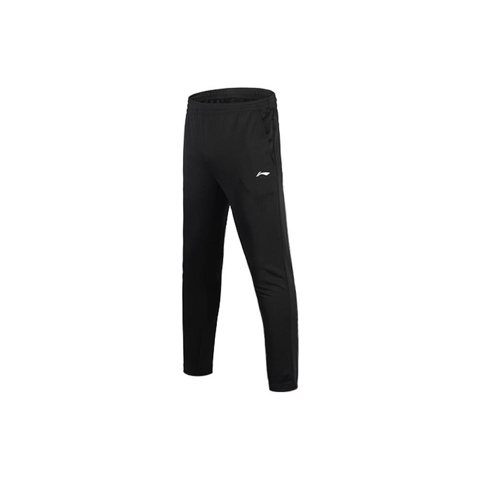

Li-Ning Solid Color Mid Waist Breathable Straight Leg Knitted Sports Pants Men bottoms Black AKLTC55-1 2XL
