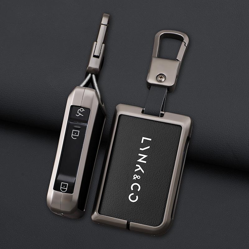 Zinc Alloy Leather Car Key Fob Case For Lynk&Co 05 01 02 03 06 Key Case Car Key Fob Case Keyless Accessories