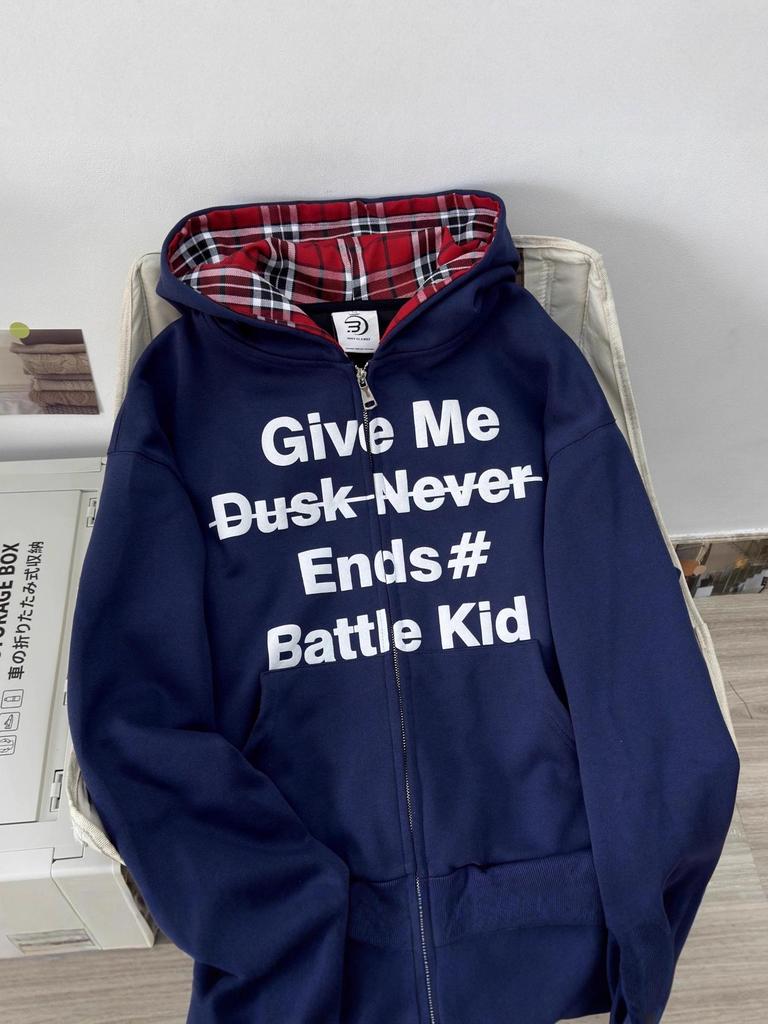 Unisex Heavyweight Faux Two-Piece Plaid Patchwork Hooded Sweatshirt: Spring/Autumn Versatile Trendy Couple Style Cardigan Jacket