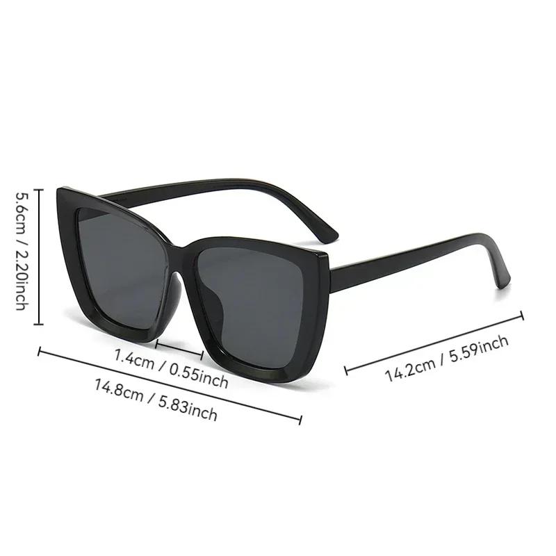 Mode Sonnenbrille Damen Herren Quadratisch Kunststoff Vintage Stilvoll Übergroß Damen Sonnenbrille Retro Urlaub