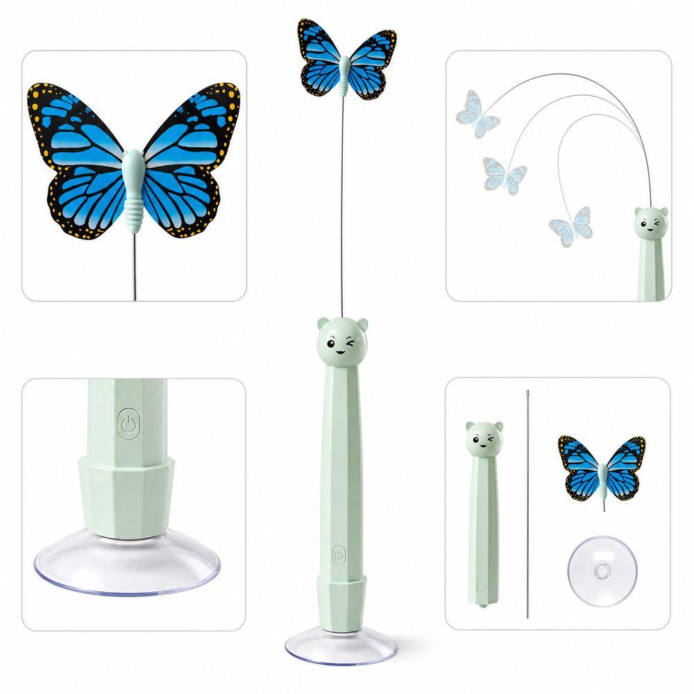 ABS Electric Butterfly Cat Toy Electric Rotating Cat Teaser Wand New Cat Teasing Stick Pet Gifts