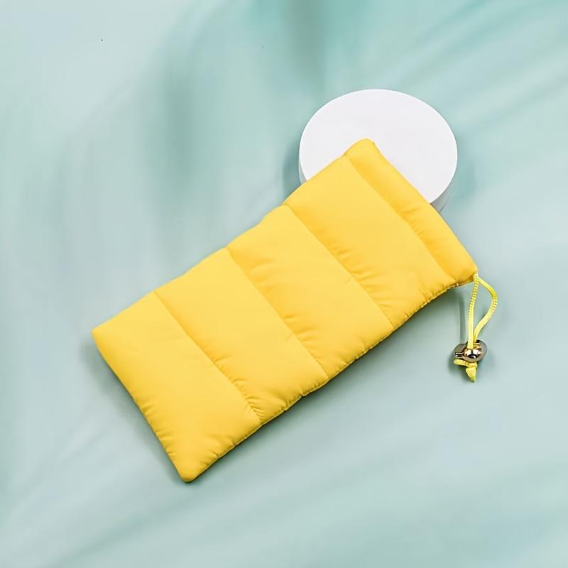 1pc Soft Quilted Nylon Eyeglass Case, Soft Padded Drawstring Glasses Pouch, Protective Spectacle Storage Bag