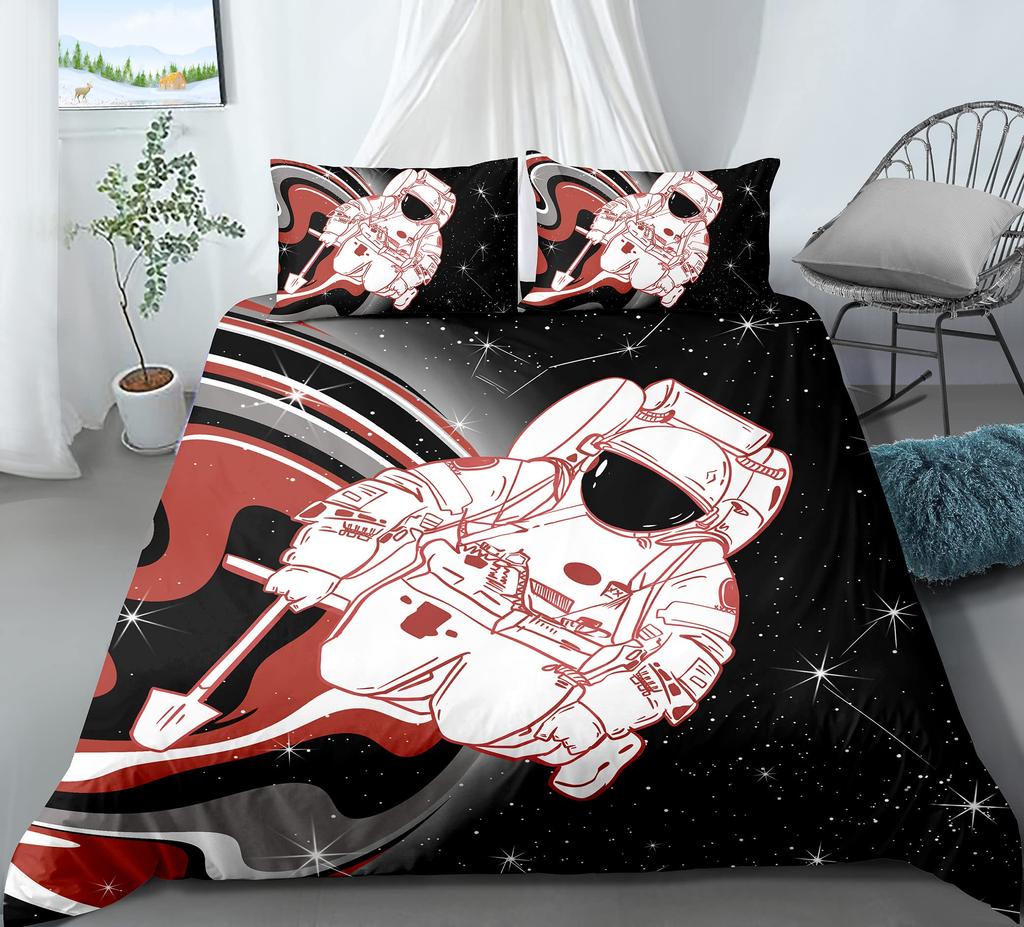 Comforter 3D Fashion Astronaut With For Children Kids Bed Decor Queen King Size Space Universe Theme
