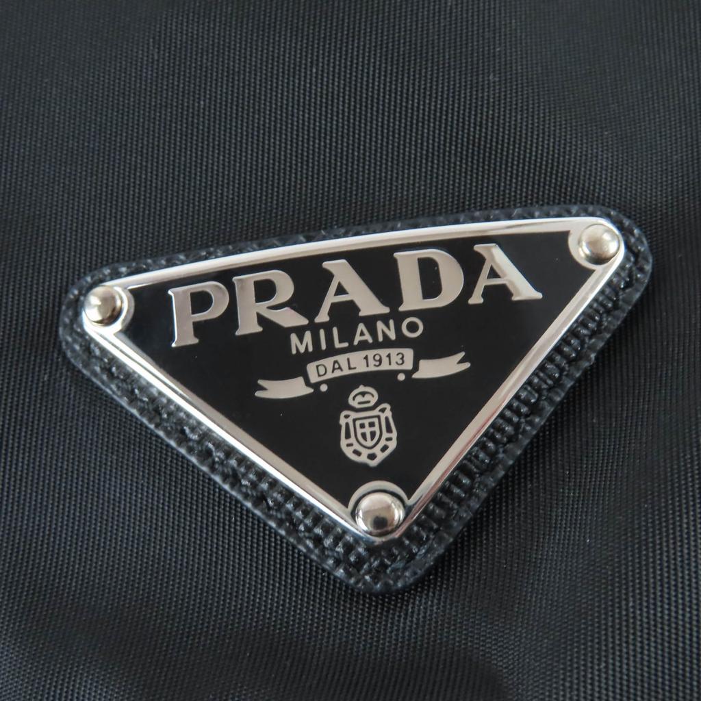 Excellent PRADA hat RE-NYLON Triangle with logo Bucket black Women S 1HC137 Used