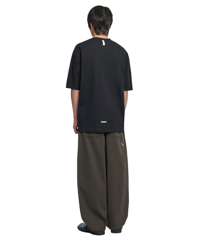 Nomaenyueol Wave Curved Cotton Pants - Charcoal