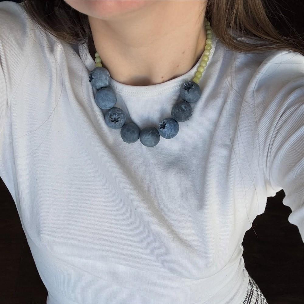 Multi-color 3D Fruit Necklace 3D Fruit Handmade Necklace Vintage Fruit Beaded Necklace Party Use