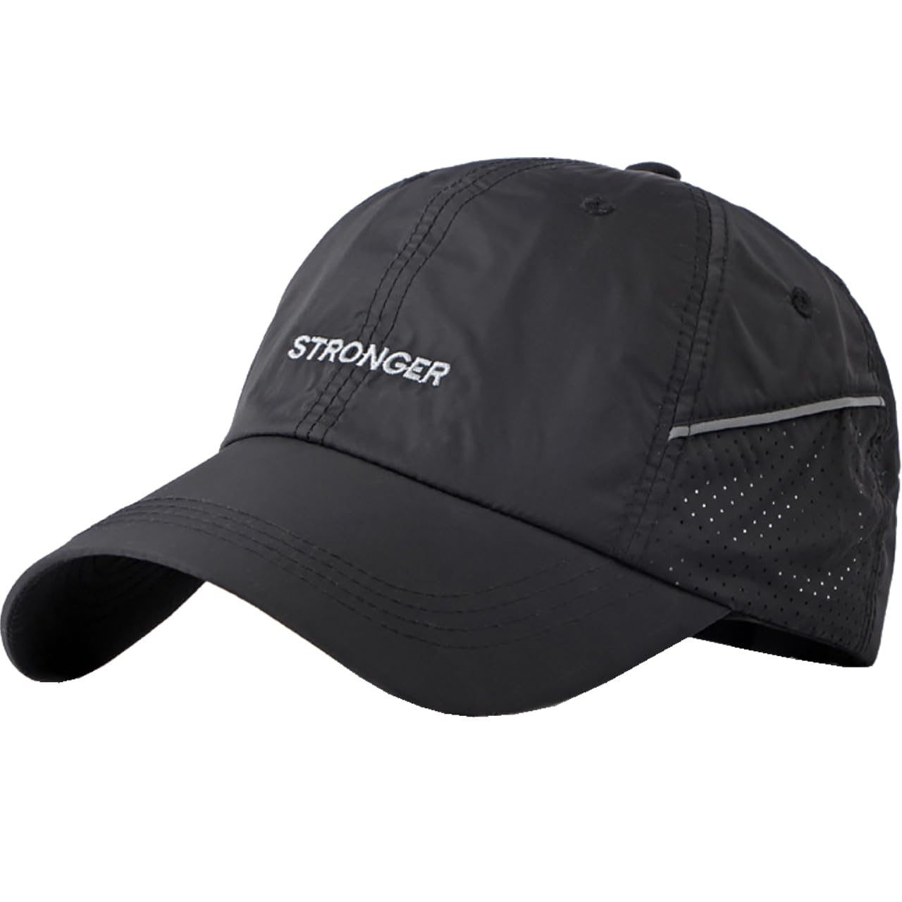 

Hat Logo Simple Mesh Brim Cap Stylish Fashionable CA853 [White Fang] Men s Women s (Black) чёрный