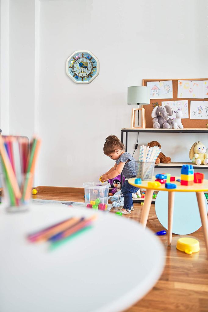 RHYTHM Disney Donald Duck Wall Musical Clock with 4 Disney 4MH441MC03 Clock, Songs, White, 37x37x9.3cm,