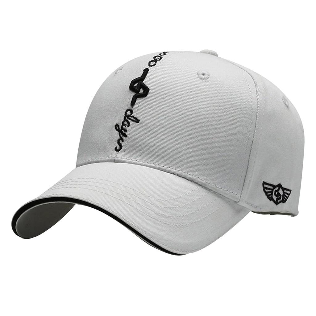 White Fang CA777 Baseball Cap with Logo Emblem and Stylish and Cool Design (White) Men's Brim,