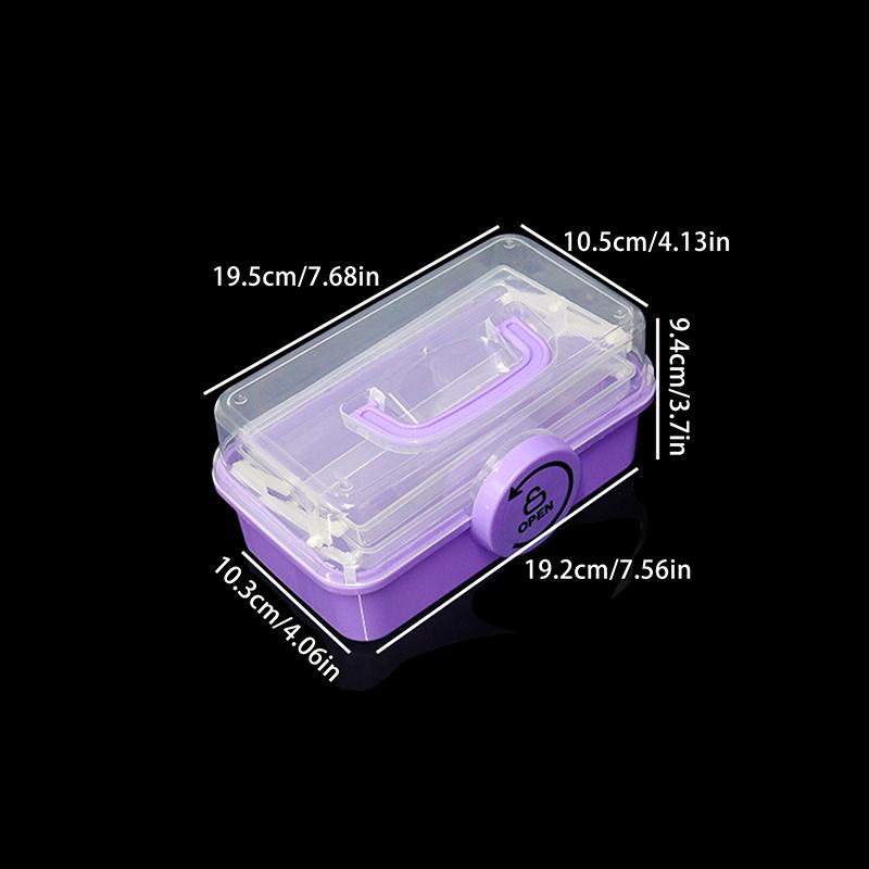 1Pc Children'S Hair Accessory Storage Box With Three Layers And Foldable Hand-Held Accessories Desktop Storage Box Nail Art Box