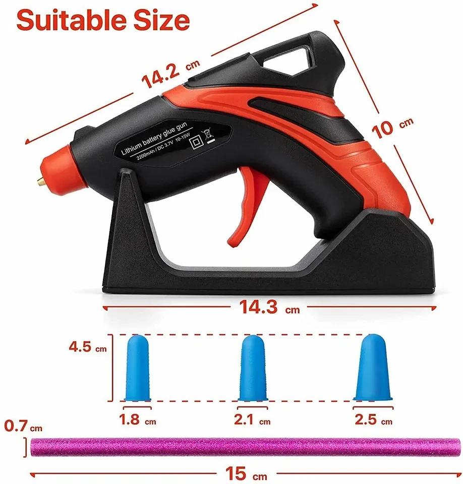 Rechargeable Cordless Mini Hot Melt Glue Gun Kit with 30 Glue Sticks Fast Preheating For Crafting DIY Repair Glue Gun Tools