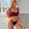 Bra Womens Lace Sexy Gathered Panties Set Bra Triangle Pants Adjustable Bra