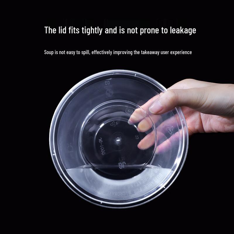 Disposable Round Plastic Takeaway Bowls with Lids