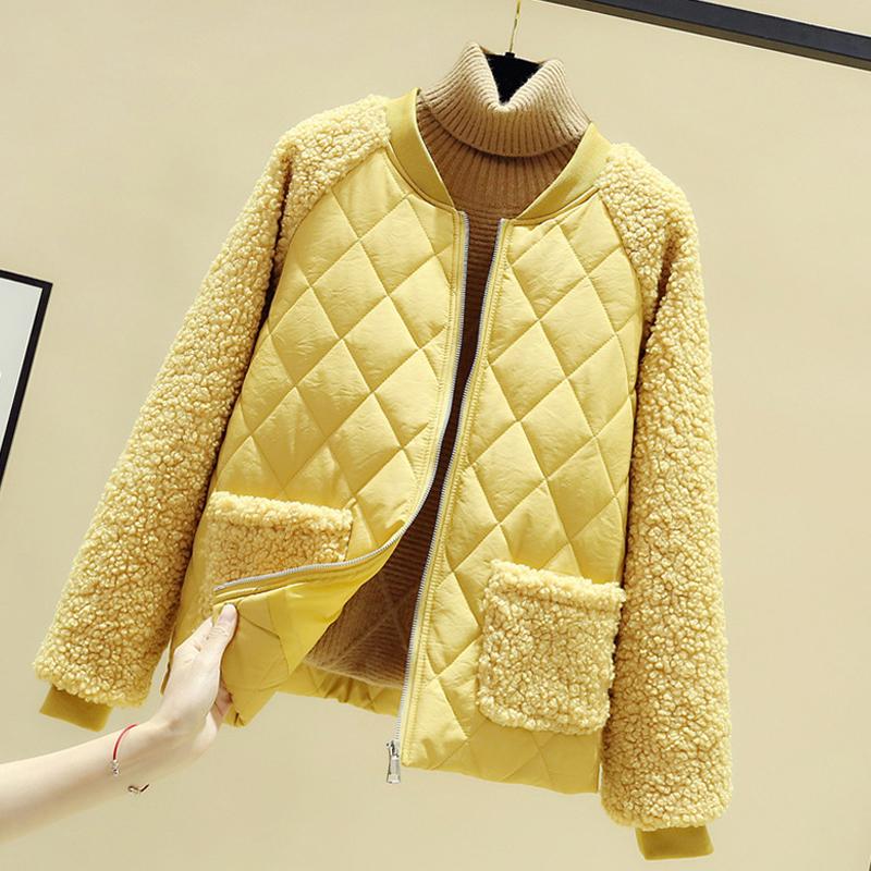 Coat Women's Short Loose Lambswool Down Stand Collar Fashion Jacket