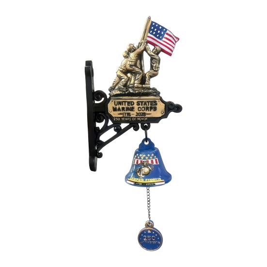 Wall Mounted Cast Iron Bell for Outdoor Vintage Wall Dinner Bell Rustic Hanging Doorbell for Outside Front Door Garden Home Decor