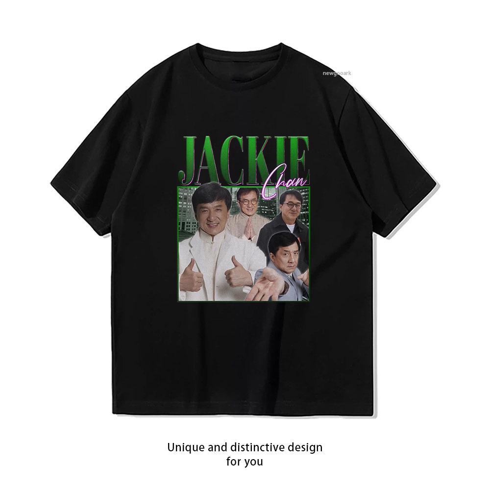 Jackie Chan Unisex Unisex summer cotton graphic t shirts Adult streetwear camisetas tops tee Shortsleev