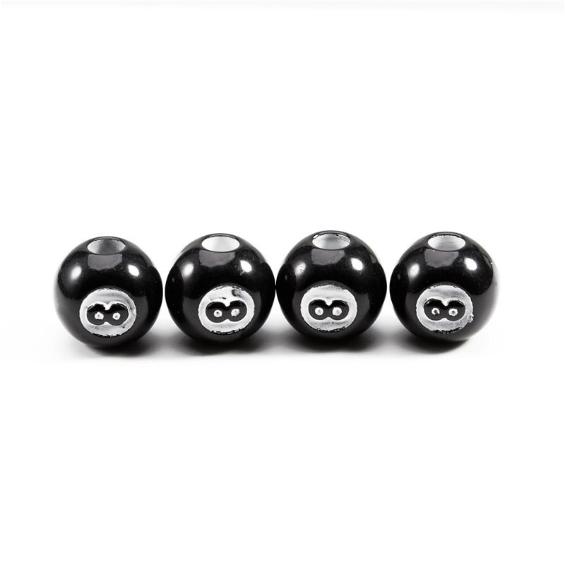 50pcs/lot Black Acrylic Billiards Shape Round Beads Beaded Accessories Spacer Loose Beads For DIY Jewelry Making Findings