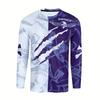 Men's Casual Autumn and Winter Printed Long-sleeved Crew Neck T-shirt