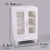 1pc Miniature Cabinet - White & Transparent Glass Door Storage Organizer, Compact Durable Design for Home Decor, Model Room Display, Creative Craft
