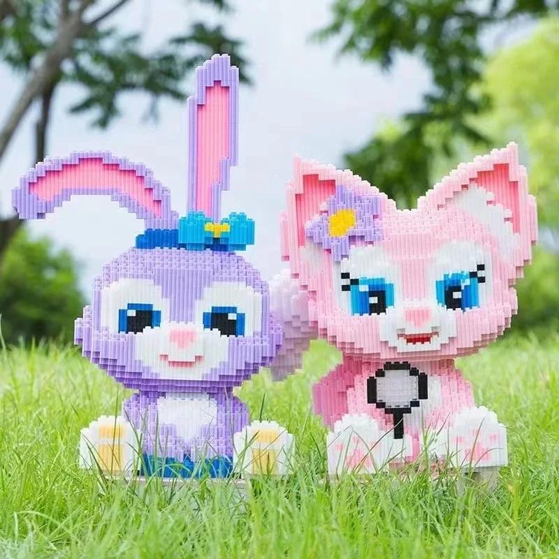 Disney Stellalou Linabell Bausteine Spielzeug Niedliches Puzzle Zusammenbaumodell Kinder Geburtstagsgeschenk Desktop-Dekor Sammlerstück