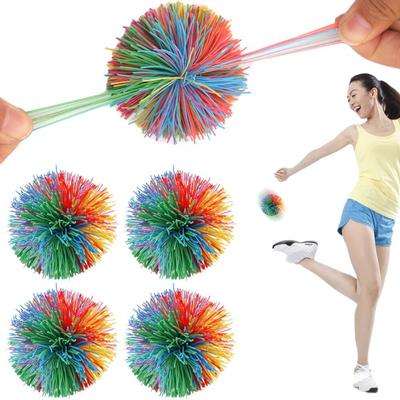 Pelota de malabarismo de 6/8/10 cm, pelota de alambre de goma colorida, juguete para niños, pelota elástica antiestrés, juguetes novedosos para niños, divertido juguete de goma.