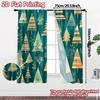 2Pcs,Curtains Christmas Trees Festive Light Filtering Popular Curtains Prints Light Filtering Curtains Versatile All For Living