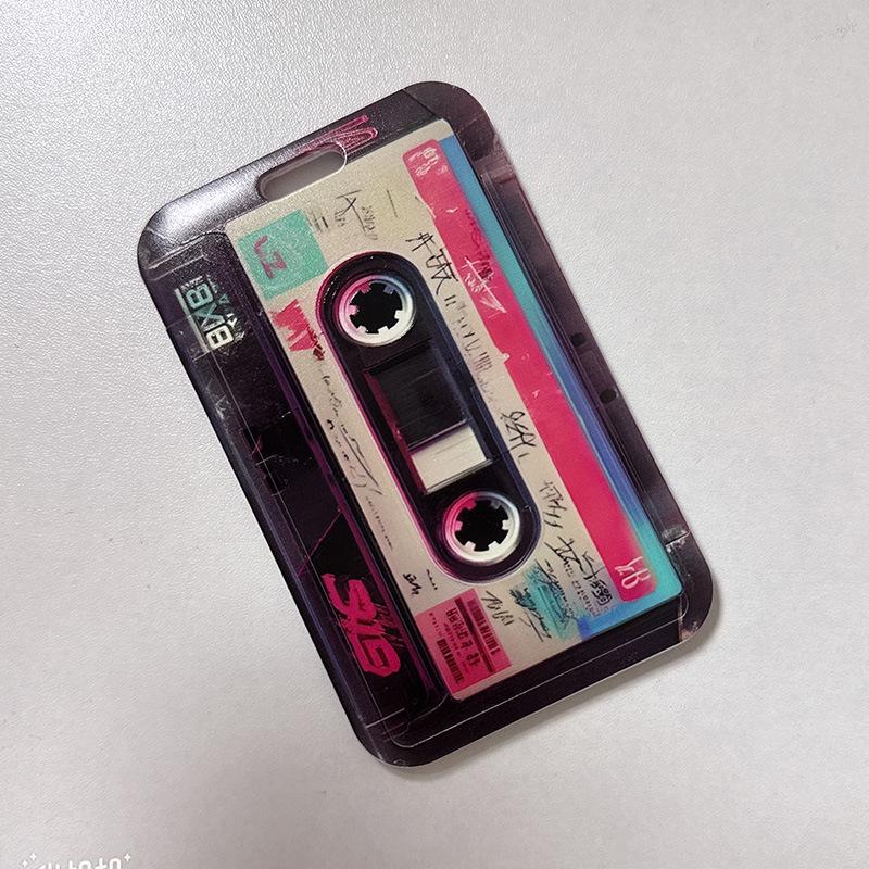 Retro NFC Sliding Card Holder for Students - Ideal for Meal Cards, Subway Passes, and Bike Access Cards