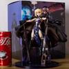 Dark Armor Maiden Figure With Sword And Gun, Anime Style Tabletop Decoration Collectible
