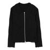 [Ray Beams] L/S TEE stripe shirring zip shirt ladies BLACK ONE SIZE