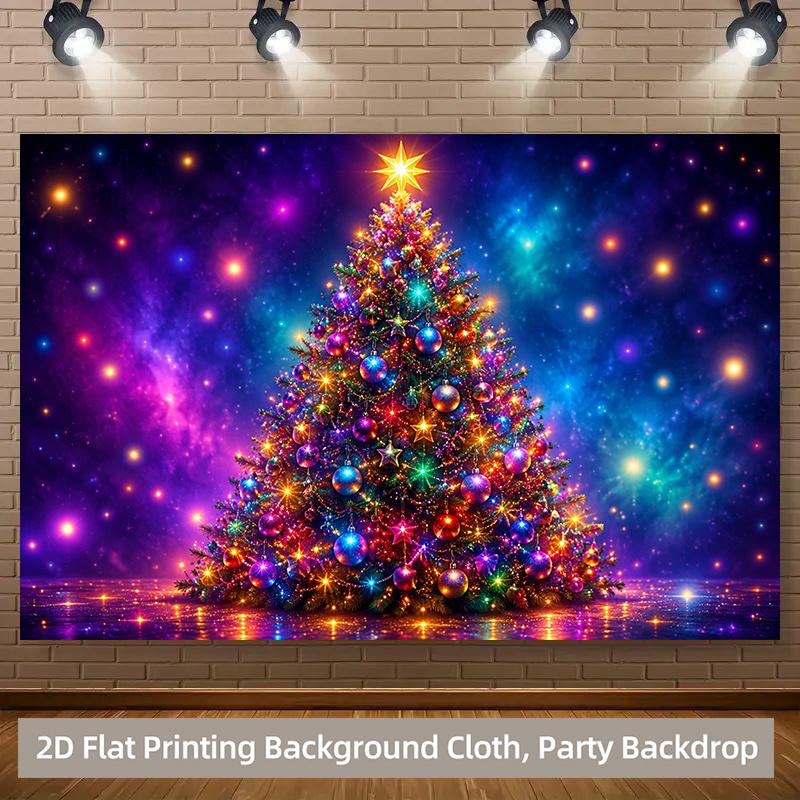 1Pcs Shining Christmas Tree Festive Decorations Decoration Background Xmas Backdrop Decorations For Photo Studio Booth Party