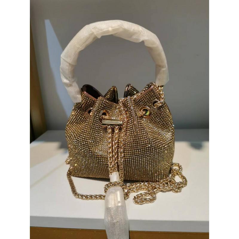 2026 Womens Crystal-Embellished Crossbody Bag Fringe Detail Small Square Shoulder No Top Handle