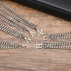 5mm New Stainless Steel Six-edged Grinding Chain Letter A-Z Necklace,Silver Color Fashion English Alphabe Necklace for Men