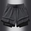 Pantalones Deportivos Cortos de Verano Antideslumbrantes de Doble Capa para Hombres y Mujeres para Correr al Aire Libre, Fitness