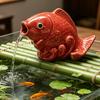 Wear Resistant Fountain Nozzle Sprinkler Multicolor Ceramic Carp Fish Statue  Yard Decoration