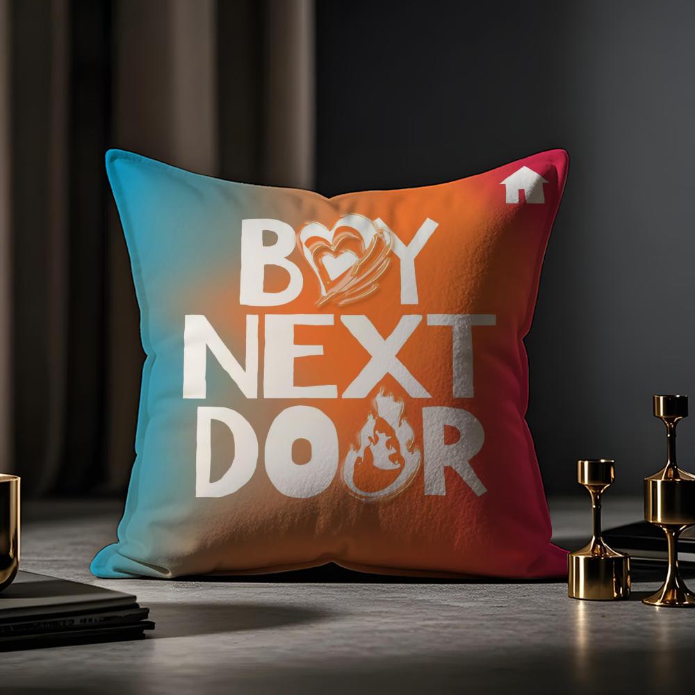 Boynextdoor Album Kissenbezug Anti-Milben Kissenbezug Unsichtbarer Reißverschluss Seidiger Kurzer Plüsch Sofakissenbezug