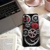 Chromatic Gear Pattern Phone Case For Samsung S25,24,23,22,30,21,10,9,Ultra,Plus,Lite,FE,4,5 G Soft Black Case