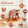 Children's Wooden Early Education Educational Multi-functional Hexahedron Busy Box Cart Educational Montessori Bus Toy